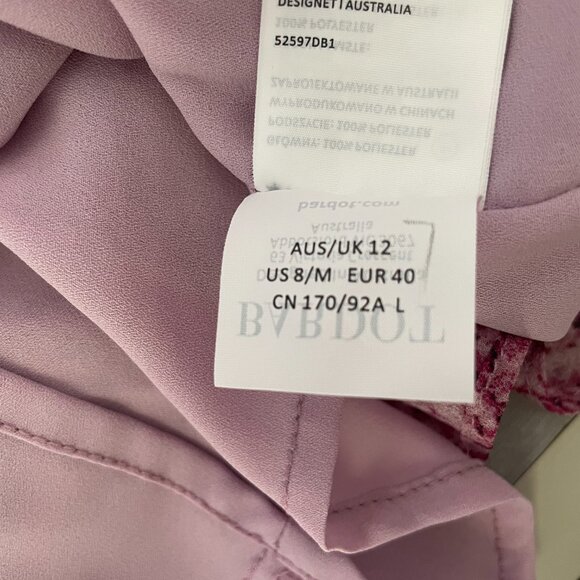 Bardot Ruffled Hem Mini‎ Dress with Long Sleeves and Vl-Neck, Fuschia Pink, 12 - Picture 7 of 9